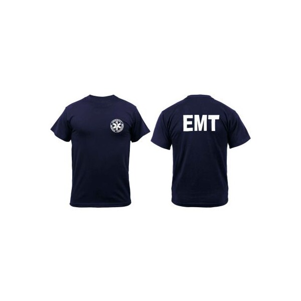 Kemp USA Navy Size Small EMT Shirt Printed Front And Back